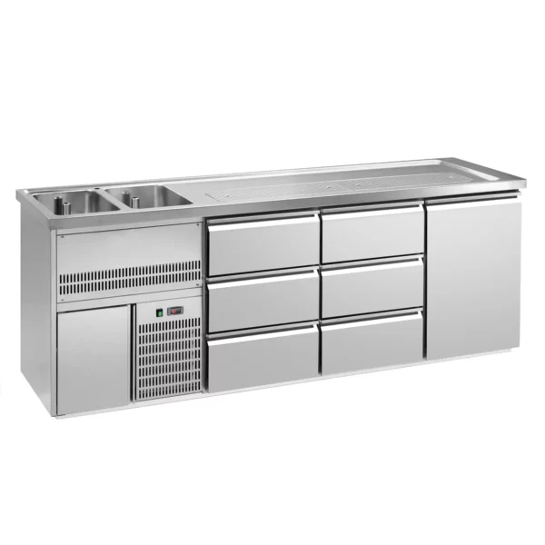 Pivní bar PREMIUM PLUS - 2500 x 700 mm - 1 dvířka a 6 zásuvek - Image 3
