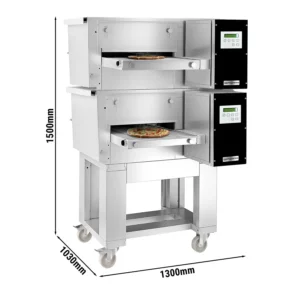 (2 kusy) plynová průběžná trouba - 1300x1000mm - digitální - šířka pásma: 400mm - včetně základního rámu