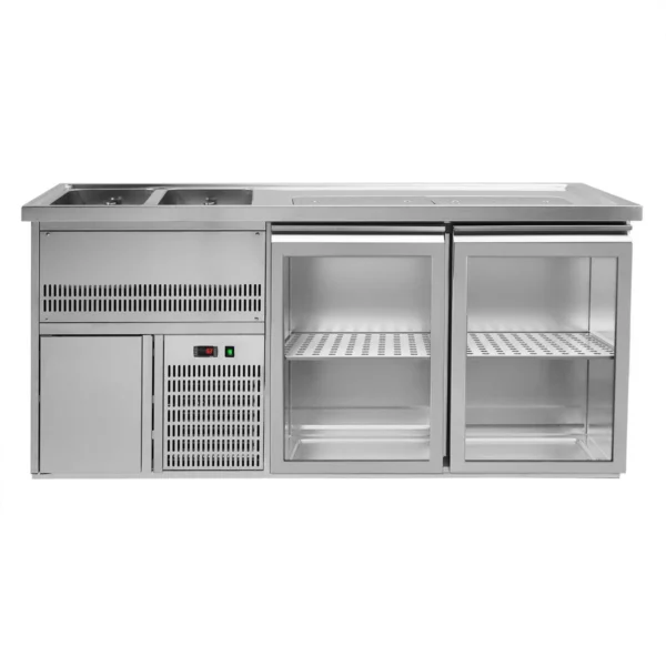 Pivní pult PREMIUM PLUS - 1950x700mm - 1 skleněná dvířka a 2 zásuvky - Image 3