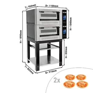 Plynová kamna na pizzu - 8x 30cm - digitální - včetně základního rámu