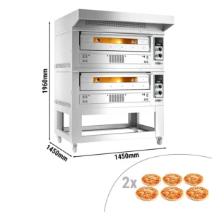 Plynová kamna na pizzu - 6+6x 33cm - manuální - včetně digestoře a základního rámu