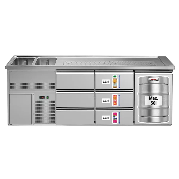 Pivní bar PREMIUM PLUS - 2500x700mm - 2 dvířka a 3 zásuvky - Image 4