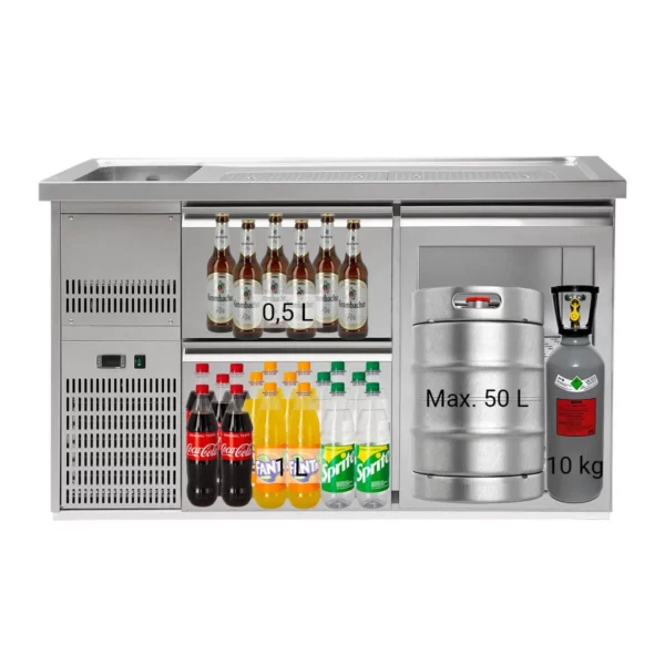 Pivní bar PREMIUM PLUS - 1550x700mm - 1 skleněná dvířka a 2 zásuvky - Image 4