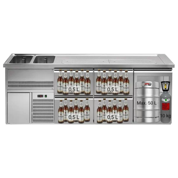 Pivní bar PREMIUM PLUS - 2500 x 700 mm - 1 dvířka a 4 zásuvky - Image 4