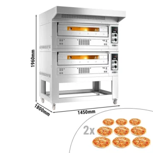 Plynová kamna na pizzu - 9+9x 33cm - manuální - včetně digestoře a kysací skříňky