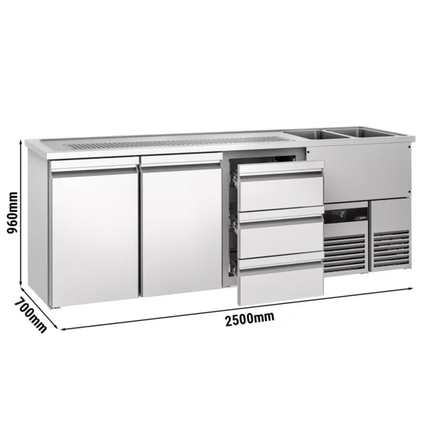 Pivní bar PREMIUM - 2500x700mm - 2 dvířka a 3 zásuvky - Image 2