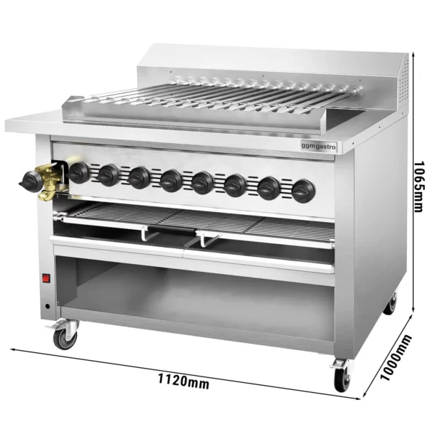 Plynový vysokovýkonný gril na Adana & Schisch Kebab - s 15 automat. rotující špízy