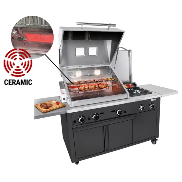 Grilovací stanice - profesionální BBQ kuchyně - černá - Image 6