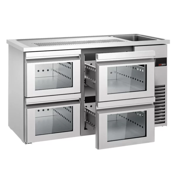 Pivní bar PREMIUM - 1550x700mm - 5 skleněných zásuvek - Image 3