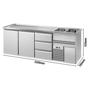 Pivní bar PREMIUM PLUS - 2500x700mm - 2 dvířka a 3 zásuvky