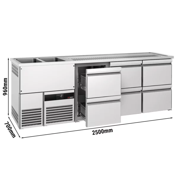 Pivní bar PREMIUM - 2500x700mm - 6 zásuvek