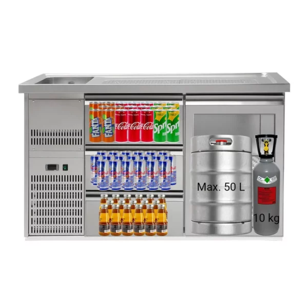 Pivní bar PREMIUM PLUS - 1550x700mm - 1 skleněná dvířka a 3 zásuvky - Image 2