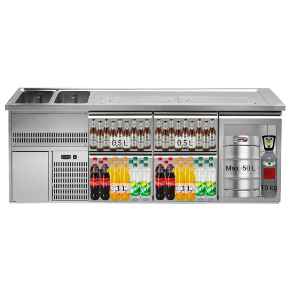 Pivní bar PREMIUM PLUS - 2500 x 700 mm - 1 dvířka a 4 zásuvky - Image 4