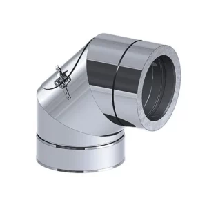 Úhel čištění 90° - s revizním otvorem - vyroben z nerezové oceli - 300 mm