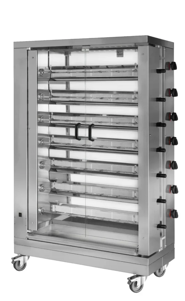 Plynový gril na kuřata ECO se 7 rožněmi pro 42 kuřat - 1098 x 480 x 1992 mm - Image 4