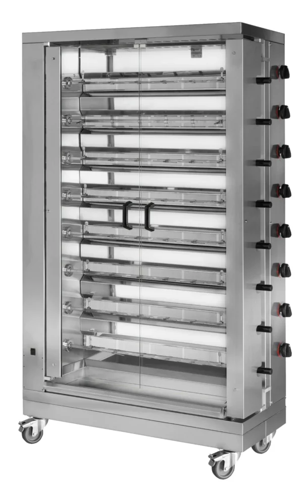 Plynový gril na kuřata ECO s 8 rožněmi pro 48 kuřat - 1098 x 480 x 1992 mm - Image 4