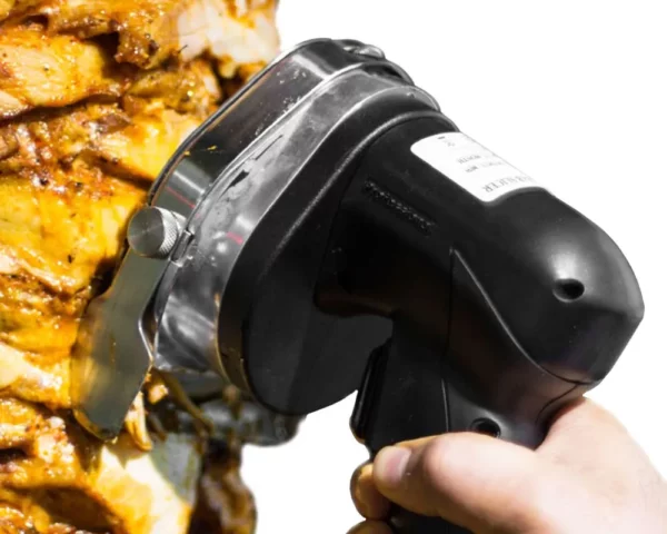 Akumulátorový kráječ na kebab - kapacita: 60 kg/den - vč. 2 baterie a brusný kámen - Image 5