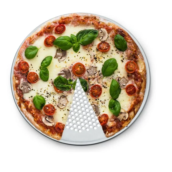 Pizza plátek vyrobený z hliníku - perforovaný - 25 cm - Image 3