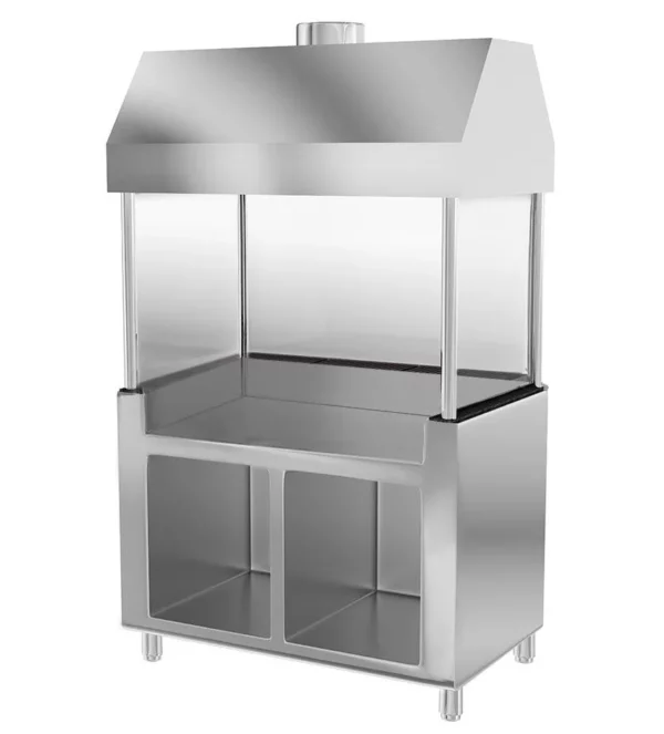 Neutrální prvek pro gril na dřevěné uhlí - se sklem - 1400 mm - Černá žula - Image 3