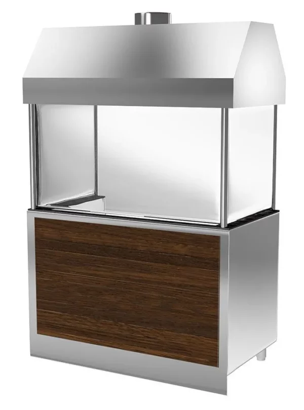 Neutrální prvek pro gril na dřevěné uhlí - se sklem - 1400 mm - Černá žula - Image 4