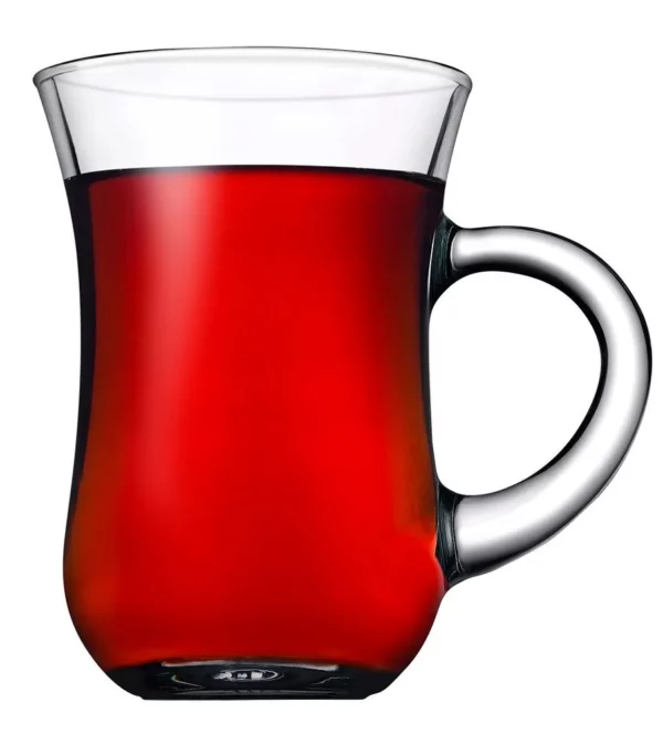 (48 kusů) sklenice na čaj s ouškem - AQUA - 140 ml - sada 6 ks - Image 3