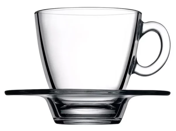 (24 kusů) čajová sklenička s podšálkem - AQUA - 210 ml - Image 3