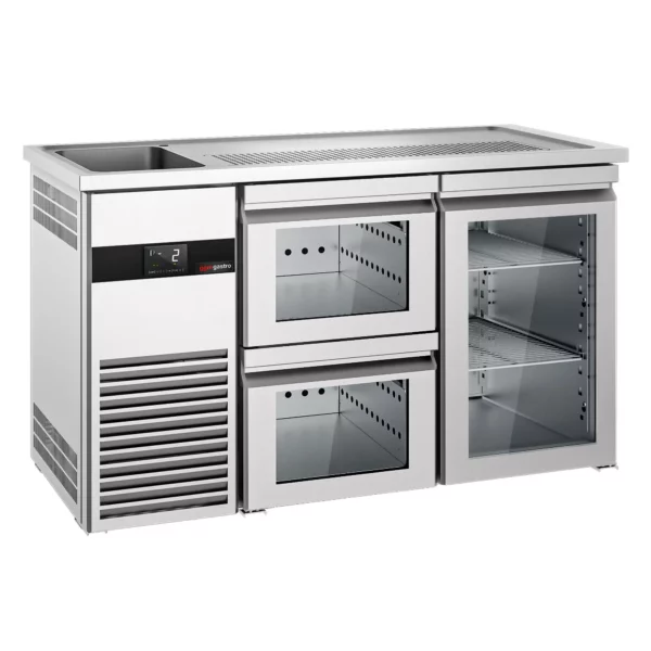 Pivní bar PREMIUM - 1550x700mm - 1 skleněná dvířka a 2 skleněné zásuvky - Image 5