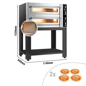 Elektrická kamna na pizzu - (plnošamotová) - 4+4x 34cm - manuální - včetně podstavce