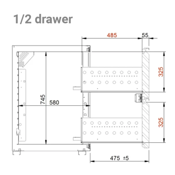 Pivní bar PREMIUM PLUS - 2500x700mm - 2 dvířka a 2 zásuvky - Image 5
