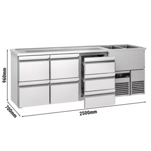 Pivní bar PREMIUM - 2500x700mm - 7 zásuvek
