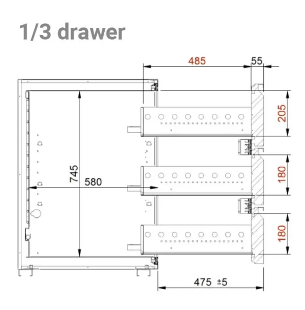 Pivní bar PREMIUM PLUS - 2500x700mm - 2 dvířka a 3 zásuvky - Image 5
