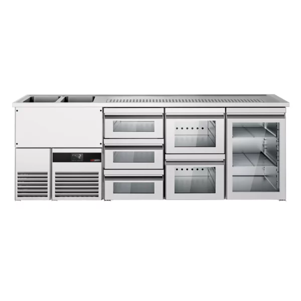Pivní bar PREMIUM - 2500x700mm - 1 skleněná dvířka a 5 skleněných zásuvek - Image 4