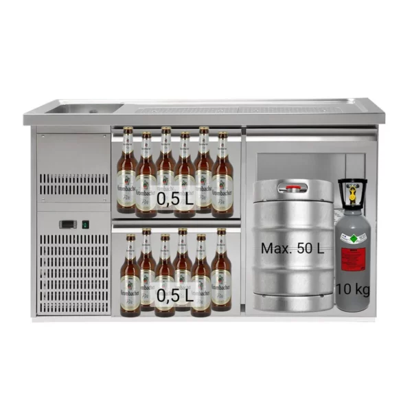 Pivní bar PREMIUM PLUS - 1550x700mm - 1 skleněná dvířka a 2 zásuvky - Image 4