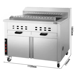 Gril na dřevěné uhlí - pro Adana & Shish Kebab - s 15 autem. rotující špízy