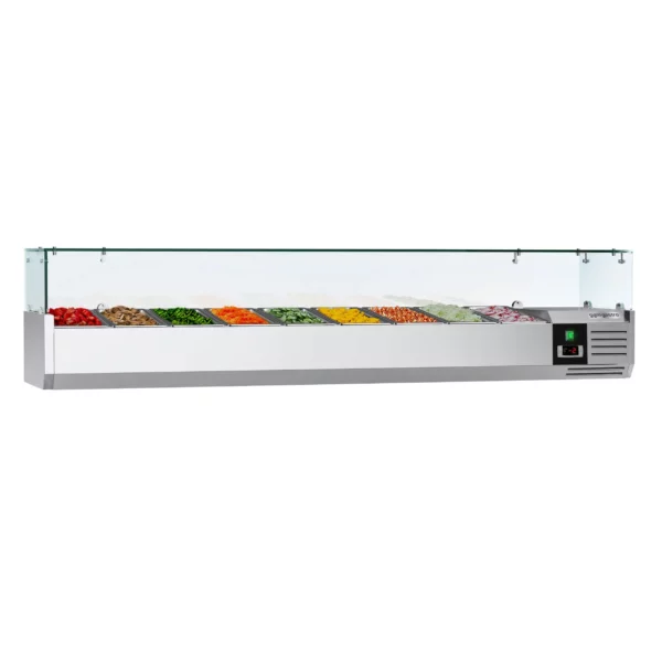 Chladící vitrína PREMIUM - 2,0 x 0,4 m - pro 9x 1/3 GN-nádobu