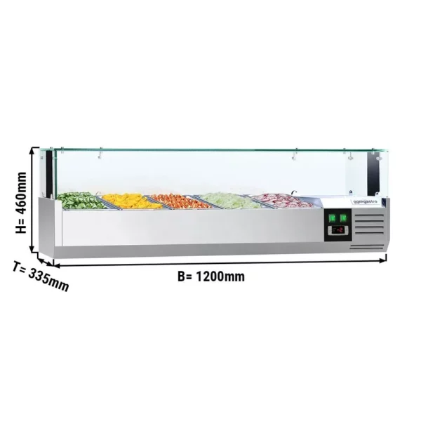Chladící vitrína PREMIUM s LED světlem - 1200x335mm - 5x GN 1/4 - Image 4