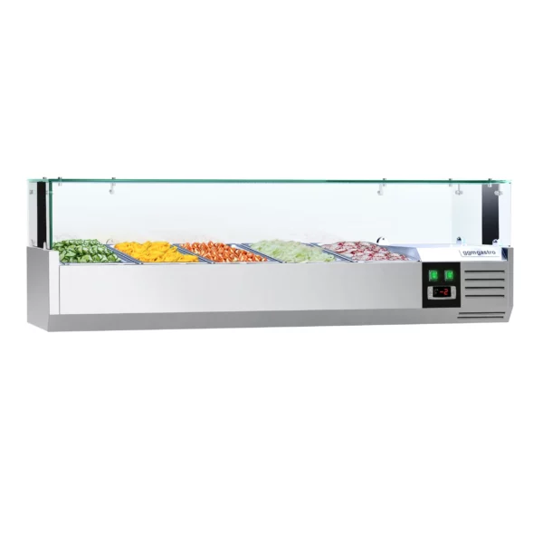 Chladící vitrína PREMIUM s LED světlem - 1200x335mm - 5x GN 1/4