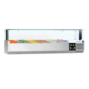 Chladící vitrína PREMIUM s LED světlem - 1400x335mm - 6x GN 1/4