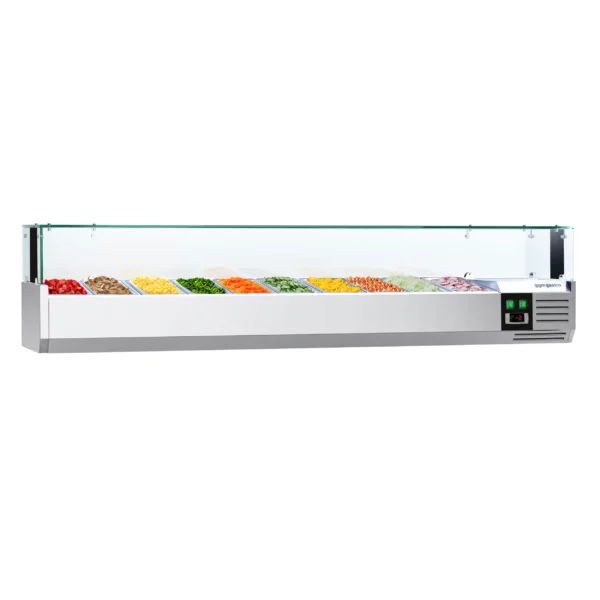 Chladící vitrína PREMIUM - 2,0 x 0,34 m - pro 10x 1/4 GN-nádobu