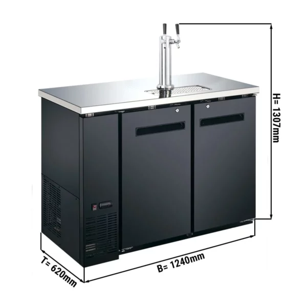 Chladič na pivo s kohoutkem - 2x50 litrové sudy - 1240x620mm