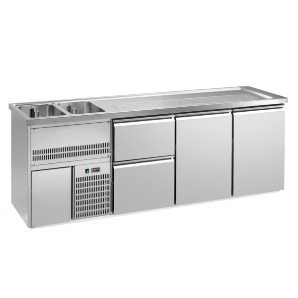 Pivní pult PREMIUM PLUS - 2500x700mm - 2 dvířka a 2 zásuvky - Image 3