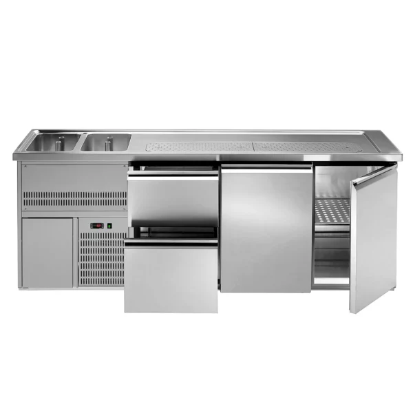 Pivní pult PREMIUM PLUS - 2500x700mm - 2 dvířka a 2 zásuvky - Image 4