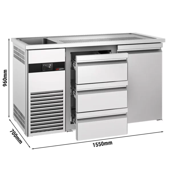 Pivní bar PREMIUM - 1550x700mm - 1 dvířka a 3 zásuvky