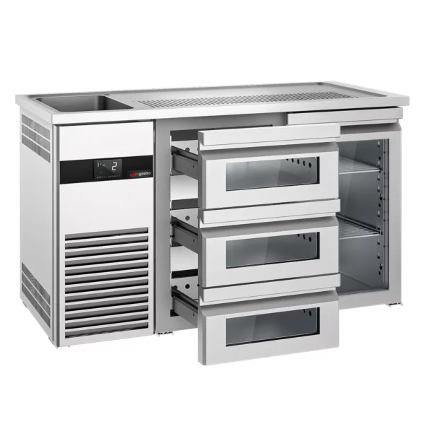 Pivní bar PREMIUM - 1550x700mm - 1 skleněná dvířka a 3 skleněné zásuvky - Image 3