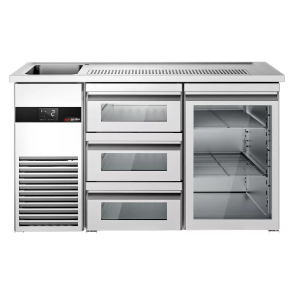 Pivní bar PREMIUM - 1550x700mm - 1 skleněná dvířka a 3 skleněné zásuvky - Image 4