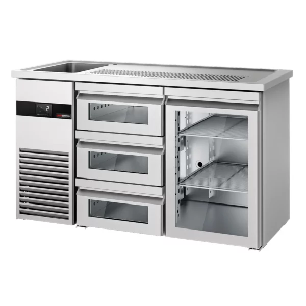 Pivní bar PREMIUM - 1550x700mm - 1 skleněná dvířka a 3 skleněné zásuvky - Image 5