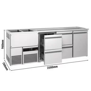 Pivní bar PREMIUM - 2500x700mm - 1 dvířka a 4 zásuvky