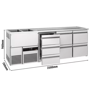 Pivní bar PREMIUM - 2500x700mm - 7 zásuvek