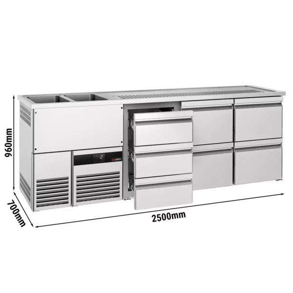 Pivní bar PREMIUM - 2500x700mm - 7 zásuvek