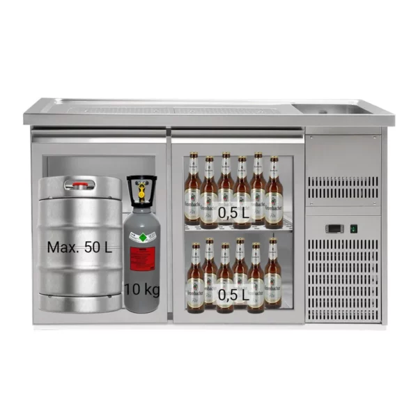 Pivní bar PREMIUM PLUS - 1550x700mm - 2 skleněná dvířka - Image 8